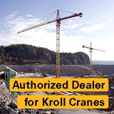 Kroll crane with text "Authorized Dealer for Kroll Cranes"