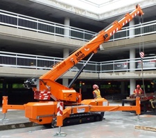 Crawler crane getting onsite service by techs