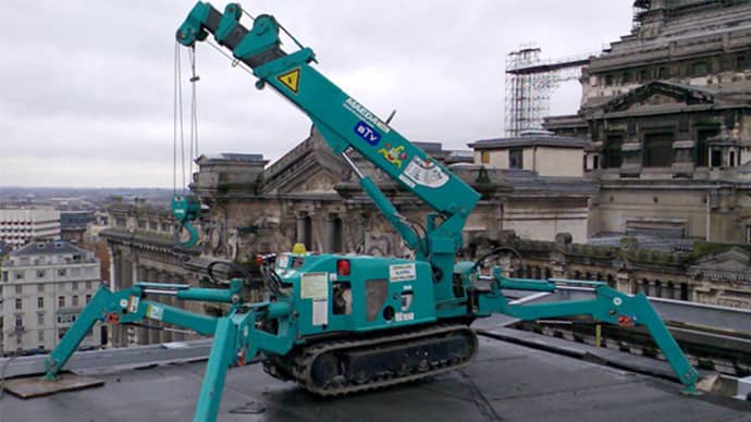 Green Spider Crane Outside