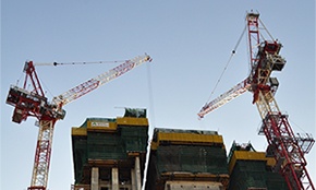 Two Kroll Cranes Working on Project