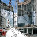 Butti Attachments parts bucket being lifted up by crane