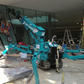 Blue Maeda Mini Crane Glass handling in building