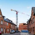 Terex crane with trolley inverter parts working on houses