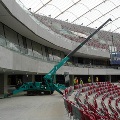 Maeda crawler mini crane application stadium indoor