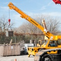 Side view of a Broderson carry deck crane rental