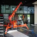 Jekko mini crawler crane rental lifting up item indoors