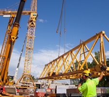 Crane getting serviced and inspections