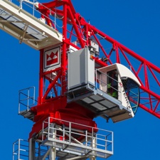 Close up of Terex crane after maintenance