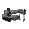 Line drawing of a mini crawler crane after service