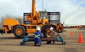 Operator training with a crane